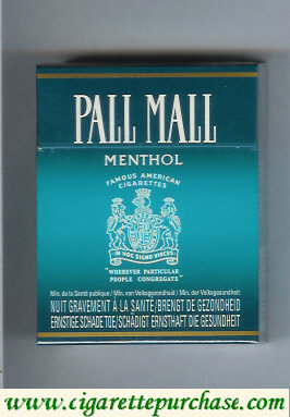Pall Mall Famous American Cigarettes Menthol 25s cigarettes hard box